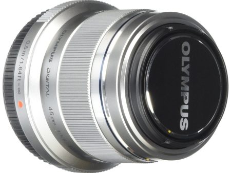 Olympus M.Zuiko Digital 45mm f 1.8 Lens Silver - Open box on Sale