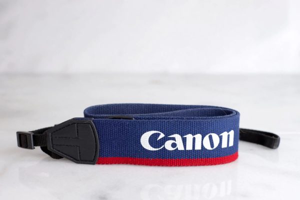 Canon Vintage Blue & Red Camera Wide Strap - Used Online