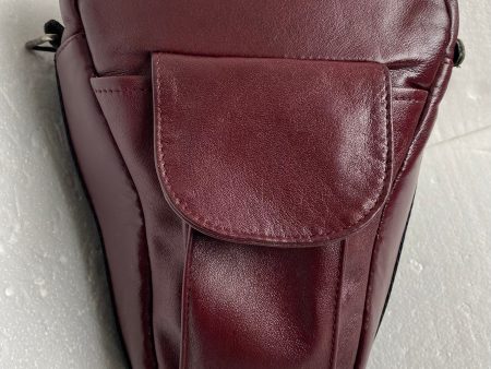 Three Star Vintage DSLR Holster Padded Leather Bag Burgundy - Used For Discount