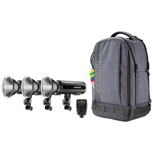 Westcott FJ200 Strobe 3-Light Backpack Kit with FJ-X3s Wireless Trigger for Sony Cameras Online now